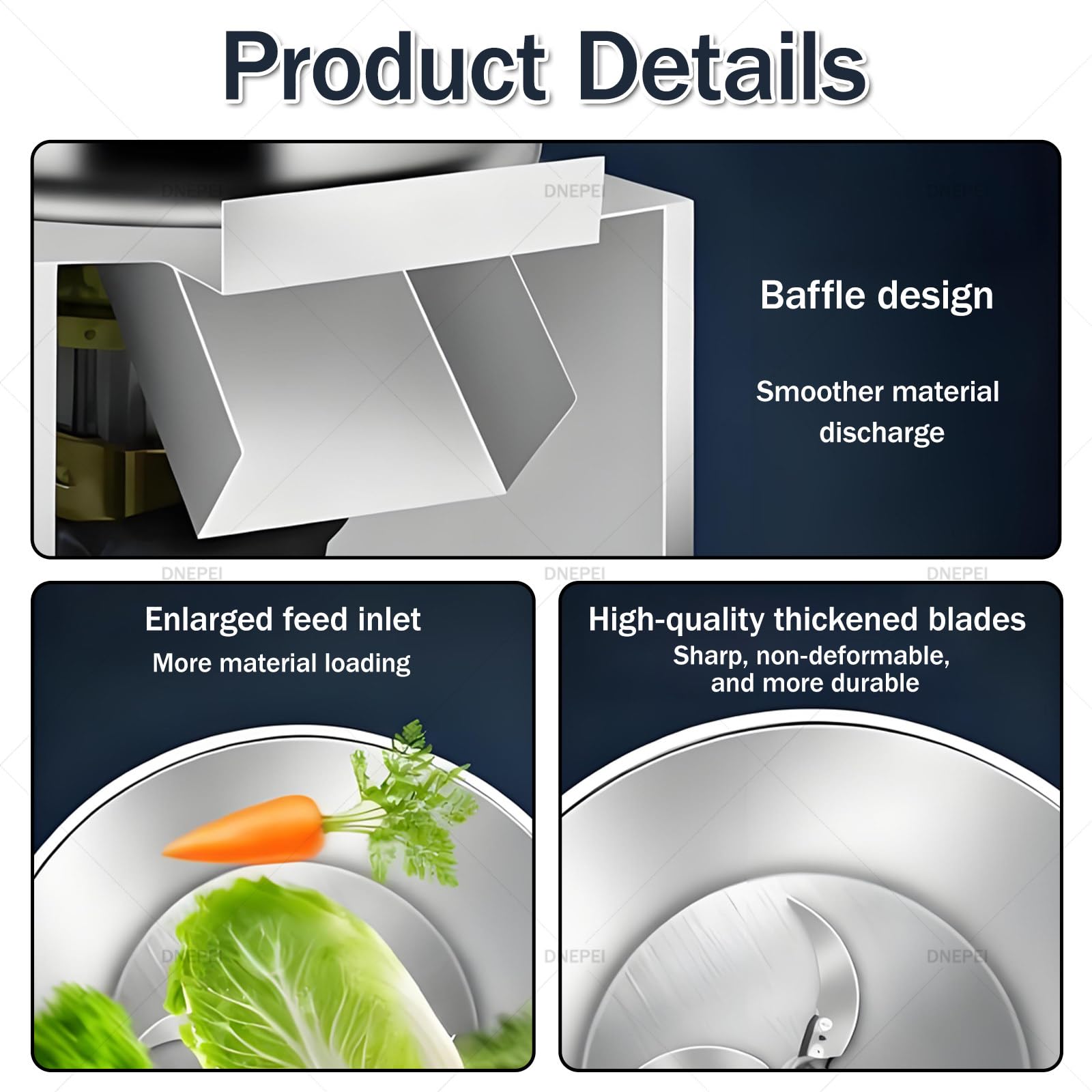 Tritatutto professionale per mangimi animali, tritatutto elettrico commerciale da 1800 W, elevata capacità di produzione da 50 a 200 kg/h per verdure, cereali, arachidi, zenzero e aglio 220V-1200W