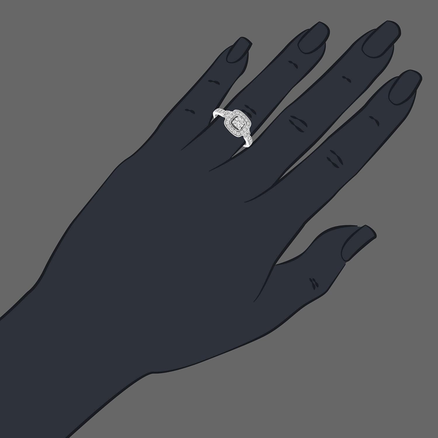 Vir Jewels 1 cttw Diamond Prong Set Wedding Engagement Ring Set 14K White Gold Bridal Style : Vir Jewels: Clothing, Shoes & Jewelry