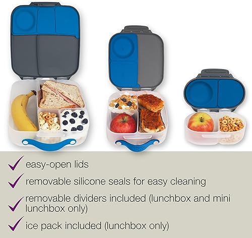 Miniatura 3 de b.box Paquete de 3 unidades de almuerzo y merienda para niños, incluye lonchera Bento ligera a juego, mini lonchera y caja de refrigerios  Material