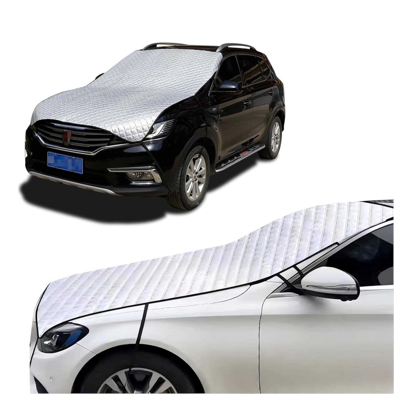 getfay 1 PC Car Half Cover Thickened Cotton Front Windshield Car Cover Super Breathable and Snow and Frost
