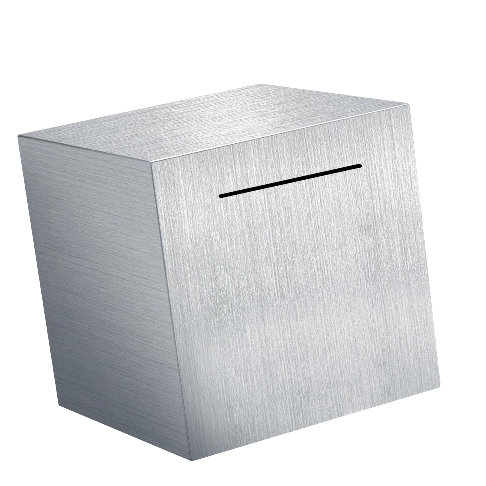 Adult Piggy Bank, Stainless Steel Piggy BankMetal Saving Box, Piggy Bank for Adults Must Break to Open (Silver, 7.9 inches)