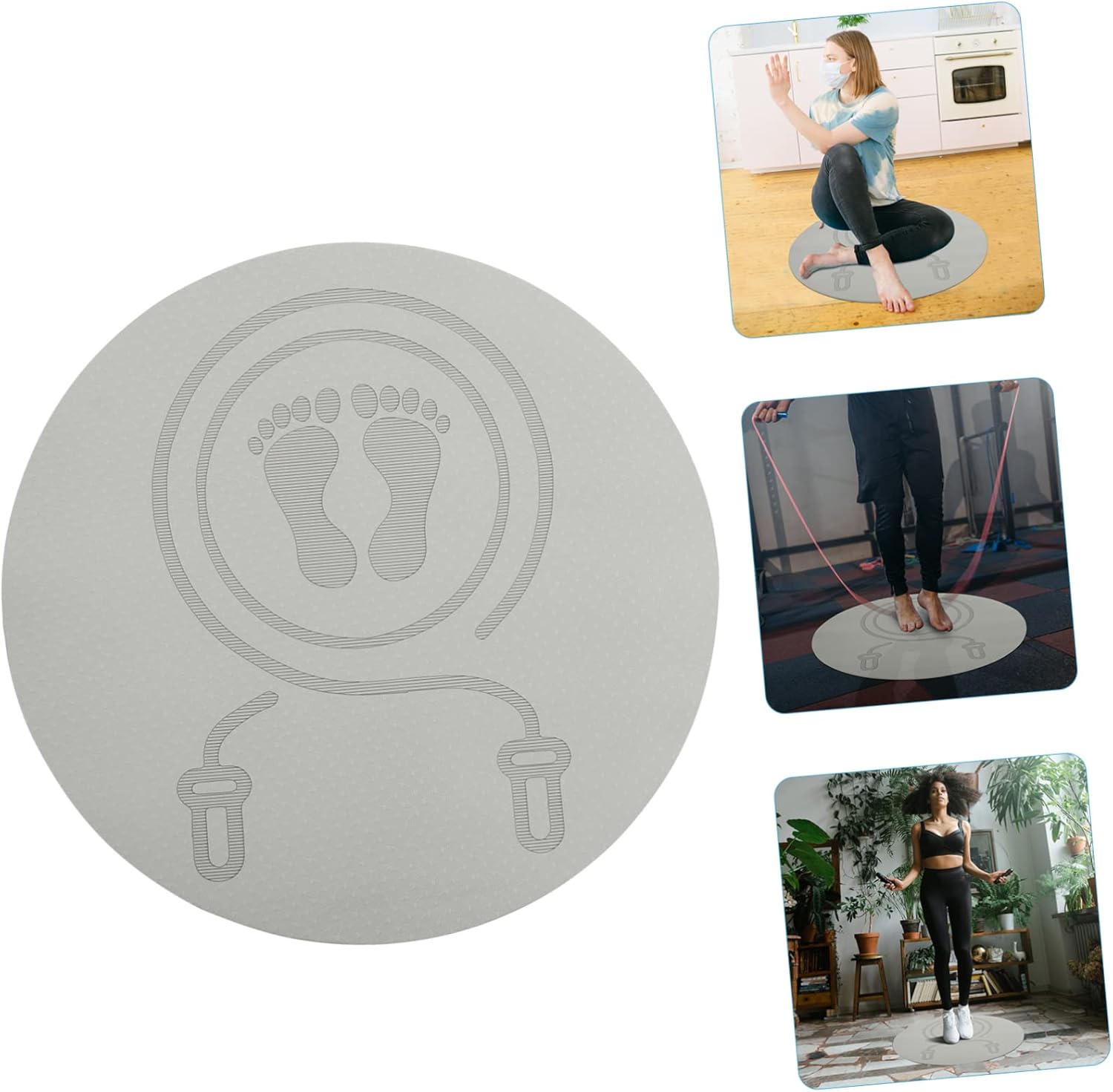 Slip Jump Rope Mat for Boys and Girls Tpe Material Soundproof Home Workout Mat