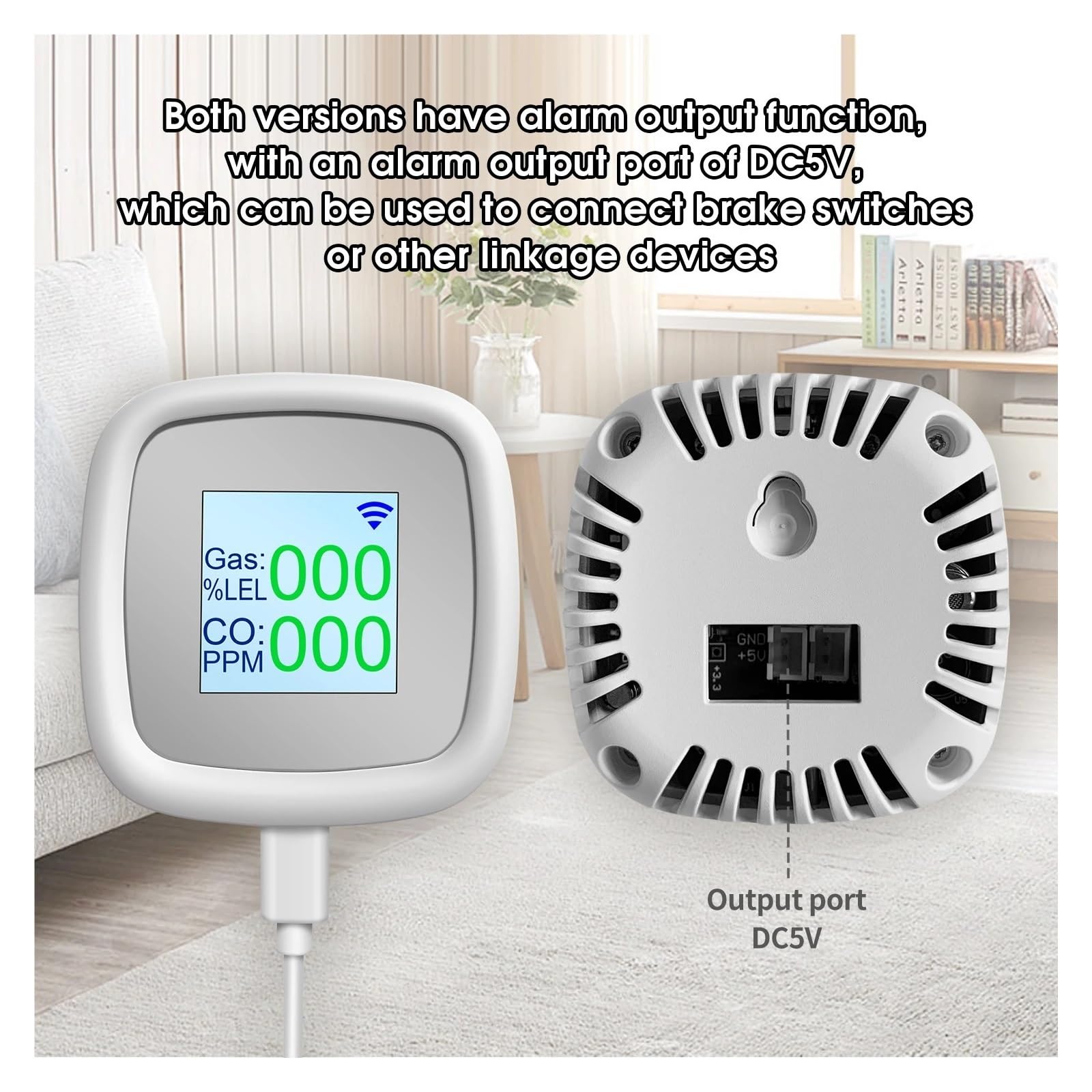 Mierniki jakości powietrza, C2 Gas Alarm Co Detector Wyciek gazu palnego Cyfrowy czujnik dymu wycieku gazu Inteligentny pilot(WiFi model C2-WIFI)