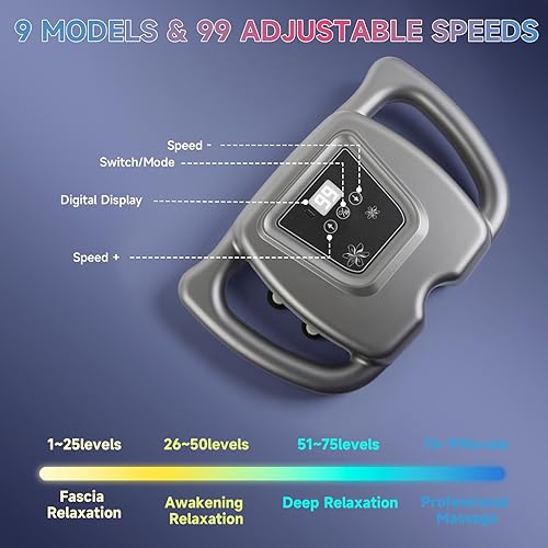 Miniatura 4 de Pistola de masaje de 24 Haed, pistola de masaje de tejido profundo con 9 modos, 99 intensidades, pistolas de masaje silenciosas de múltiples cabezas