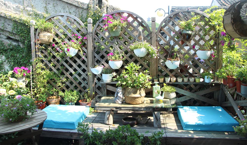 youngseahome Patio Seat Cushion Covers,Washable Slip Covers Replacement,Waterproof Outdoor Furniture Chair Cushion Pillow Seat Cover for Couch,Garden,Sofa,Aqua,24"Ã—24"Ã—4"(4 Covers Only)