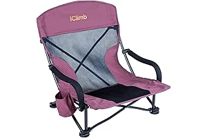 iClimb Low Wide Beach Camping Folding Ground Chair