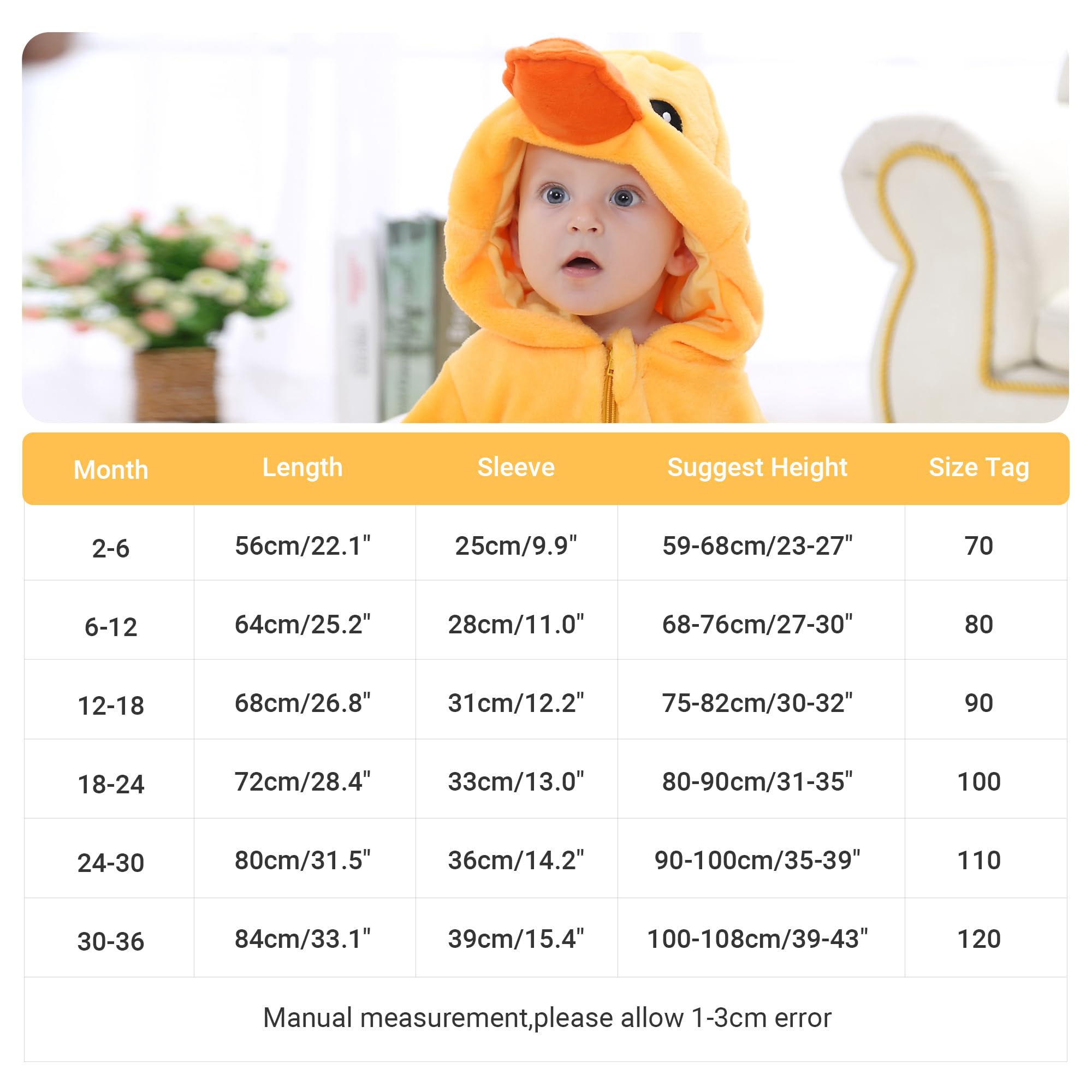 HAHASHOW Unisexo Mono De Bebé Recién Nacido Franela Encapuchada Mameluco Niños 70-120 Meses Animal Hallowen Partidos Fraces