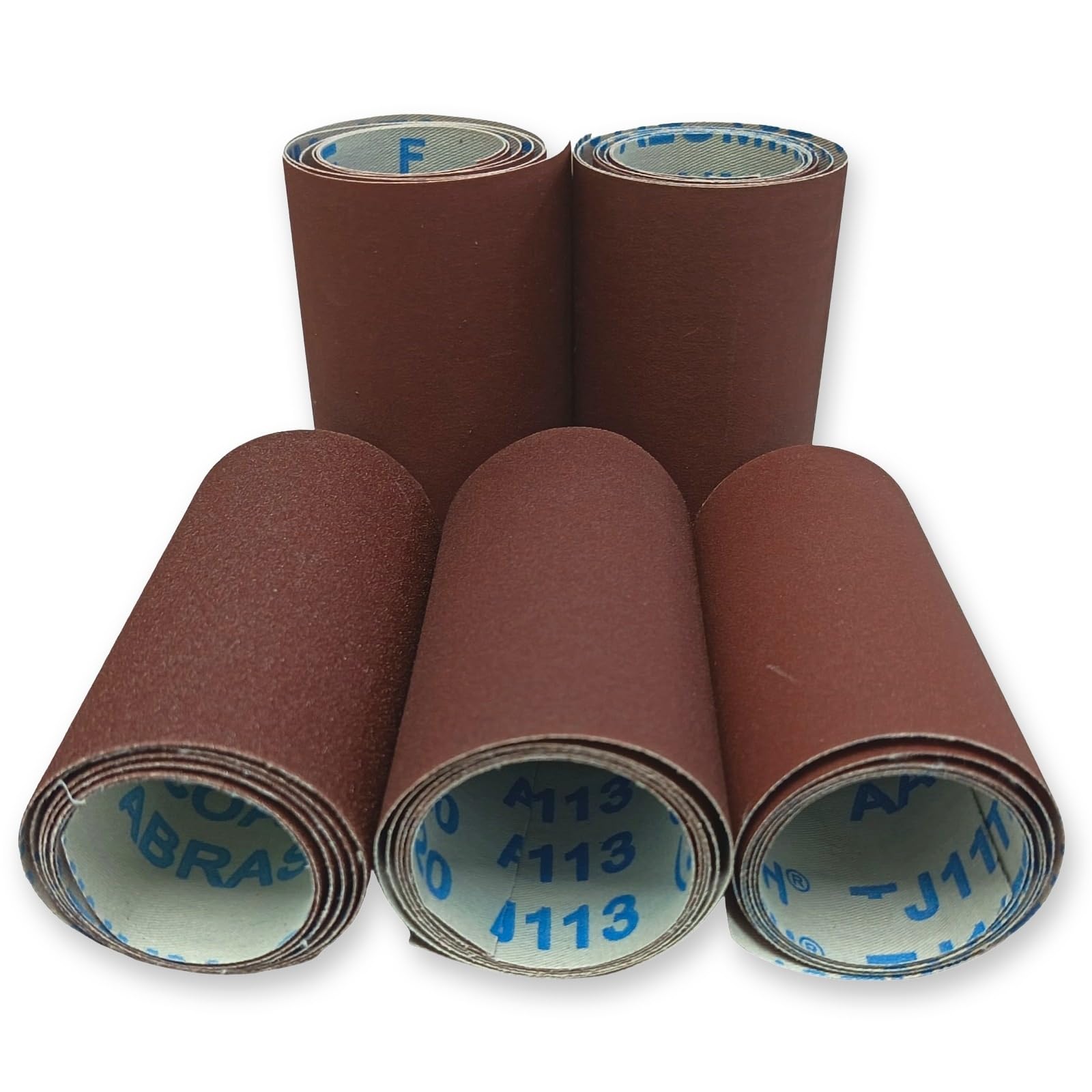 Rollo de papel de lija 60# 120# 240# 600# 1000#, 5 rollos de tela abrasiva de óxido de aluminio para lijado en seco y húmedo (longitud 1 metro, ancho 115 mm)