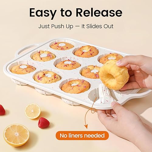 Miniatura 3 de SJ Mini molde de tubo estriado de silicona con marco reforzado de metal, antiadherente (1 pieza), moldes de silicona para gelatina, molde pequeño