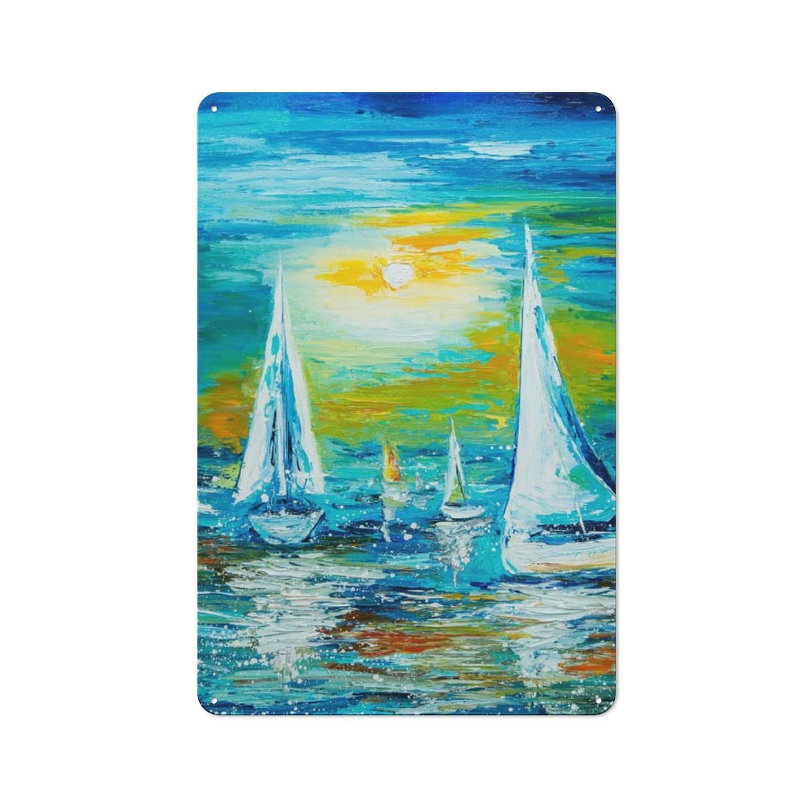 Junmoney Regatta For Lounge Or Reading Corner, Rustic Tin Sign 30X20cm, For Home Interiors, Feature Walls And Decorative Displays