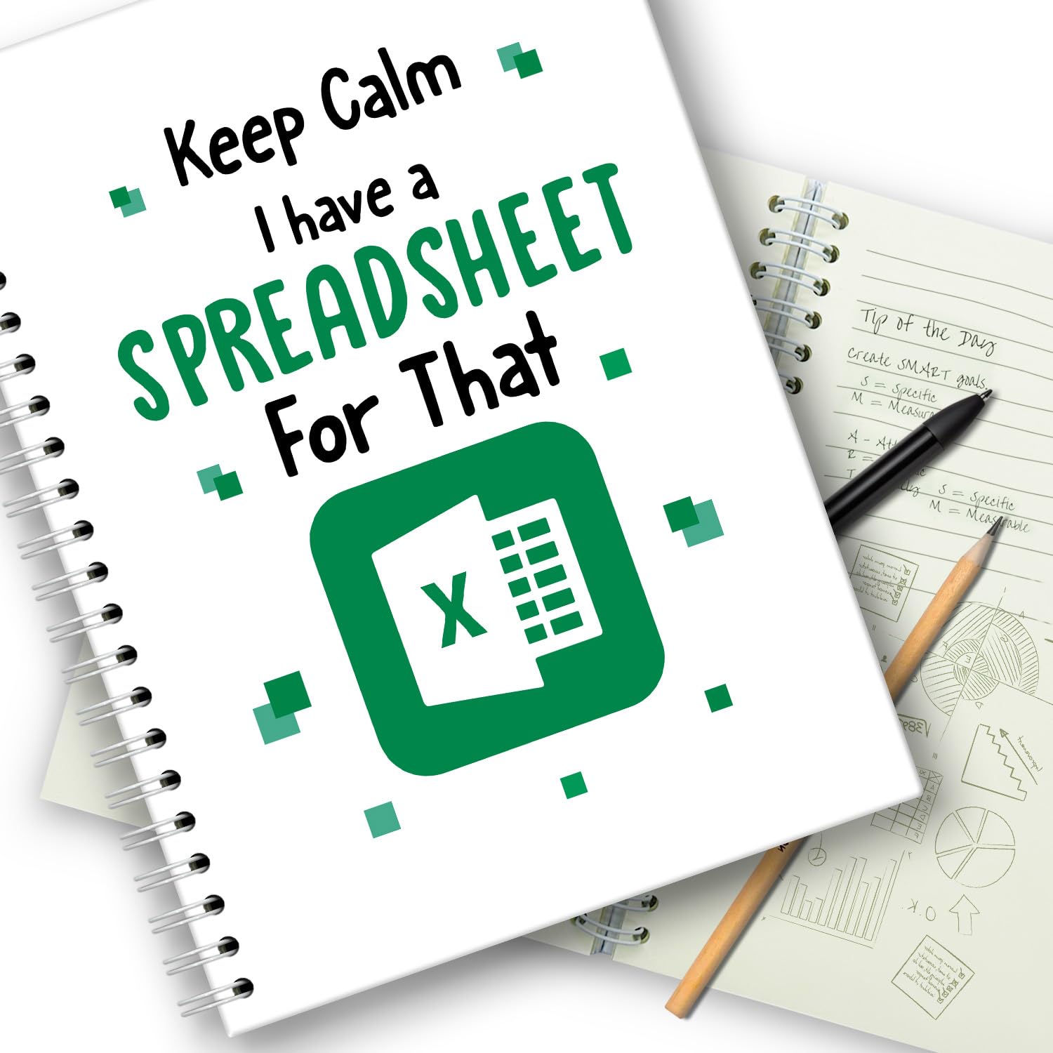 XKZGSZB Keep Calm I Have A Spreadsheet，Funny Notebooks for Work，Funny Spiral Notebooks With 160 Pages, Funny Accountant Gifts for Coworker，Leaving Gifts for Accountant Data Analyst CPA Employee