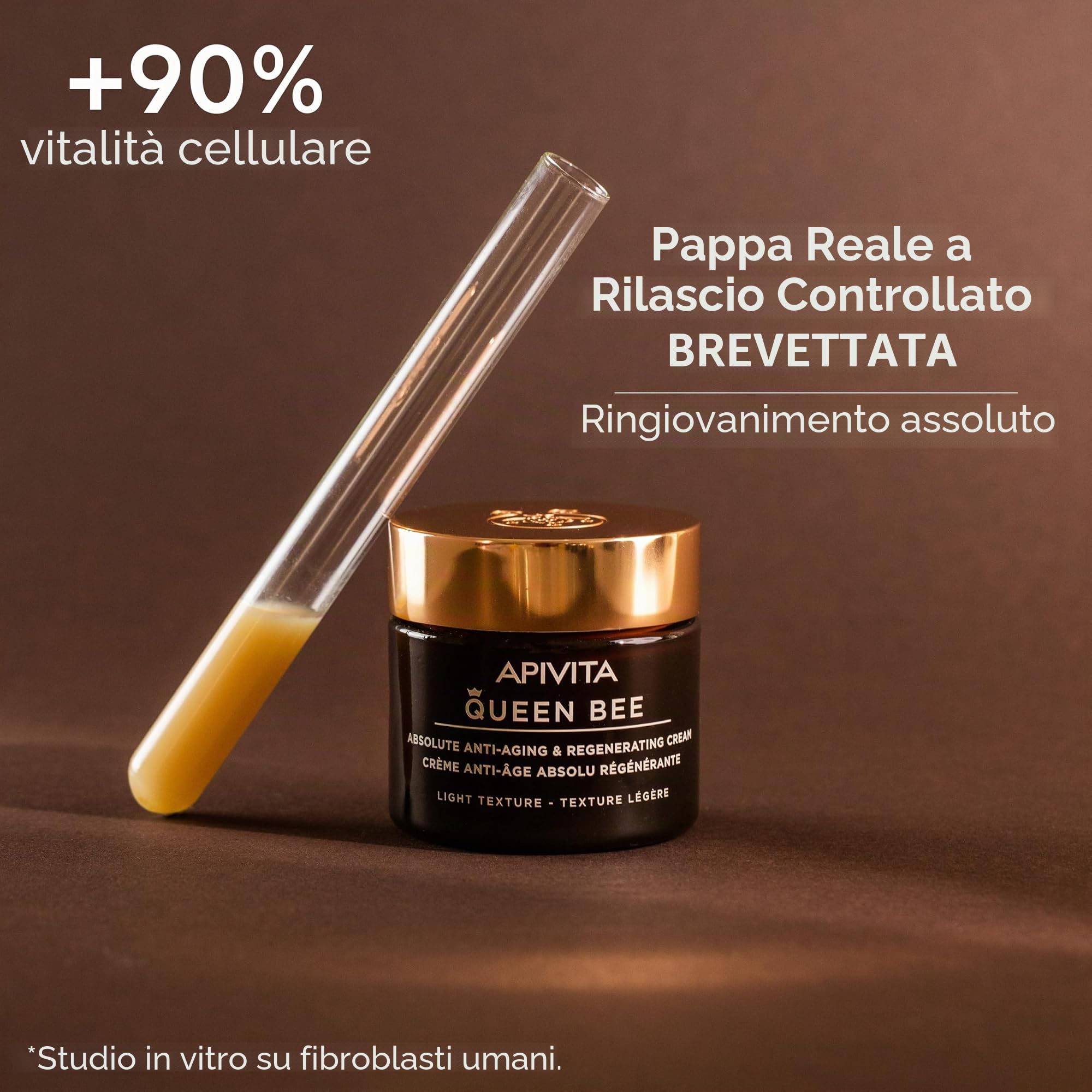 Apivita Queen Bee Crema Leggera Assoluta Anti-Età e Rigenerante 50ml - Crema viso idratante con pappa reale a rilascio controllato propoli miele - Rughe contorno viso sollevato macchie scure