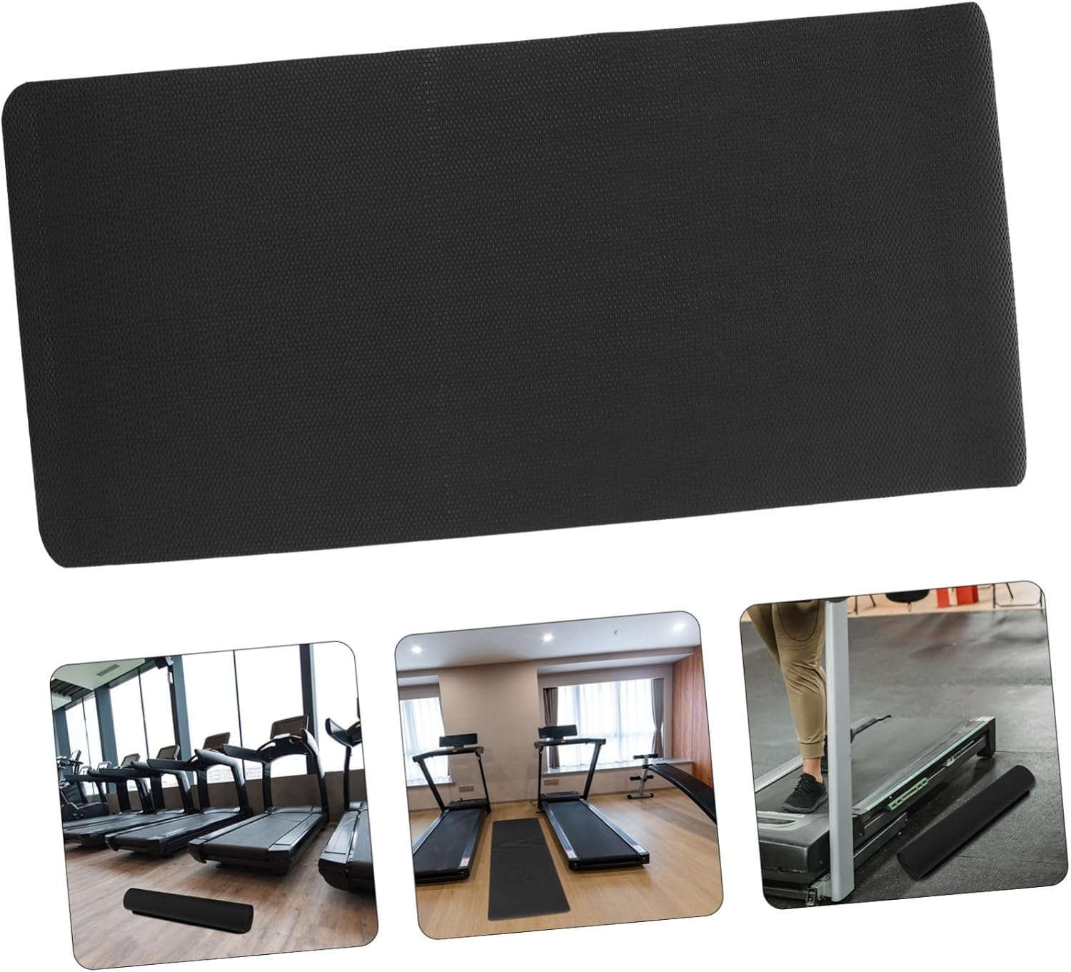 TOYANDONA Extra Long Treadmill Mat Non Slip High Rebound Exercise Pad for Home Gym Shock Absorption Noise Reduction for Treadmill Exercise Equipment