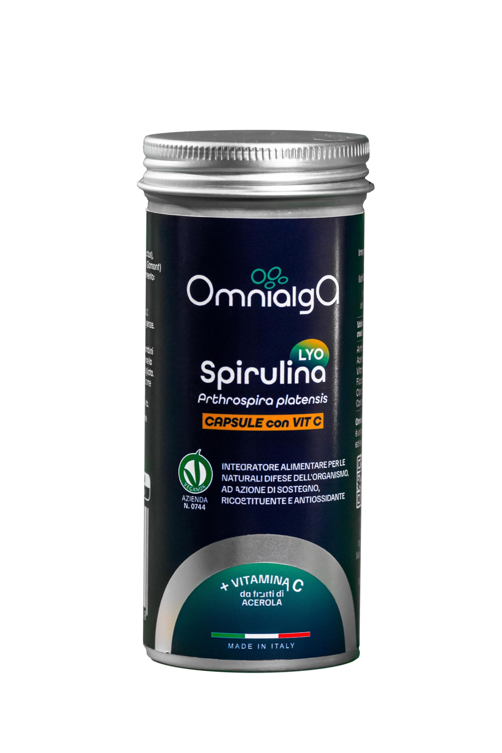 Omnialga Spirulina Lyo Capsule con vitamina C - Micoperi Blue Growth - Made in Italy