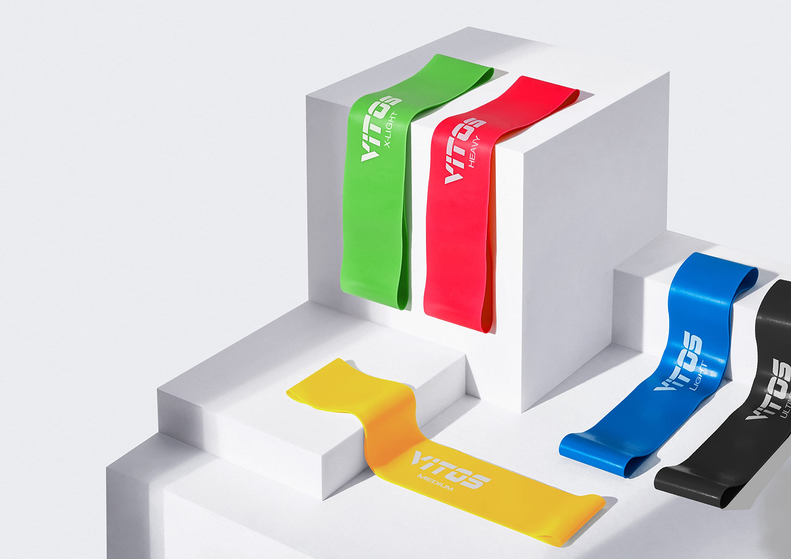 Vitos Resistance Bands Set - Exercise Bands for Working Out, Leg Exercises Elastic Stretch Bands