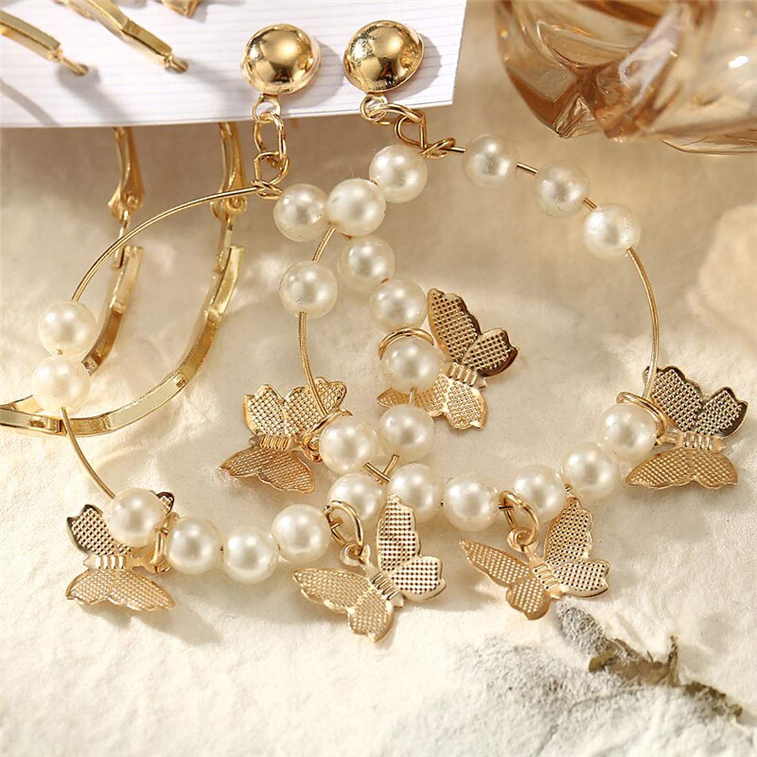 Gold-Toned Plated Earrings Combo Set