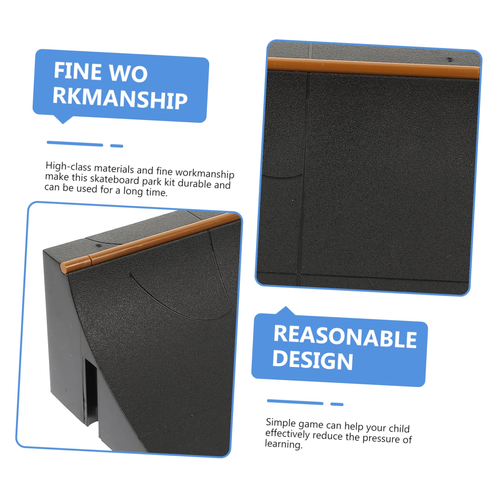 LIOOBO Funny Finger Skateboard Park Props Kit Mini Ramp Accessory for Finger Scooter Training and Skill Development Skating Field Playset