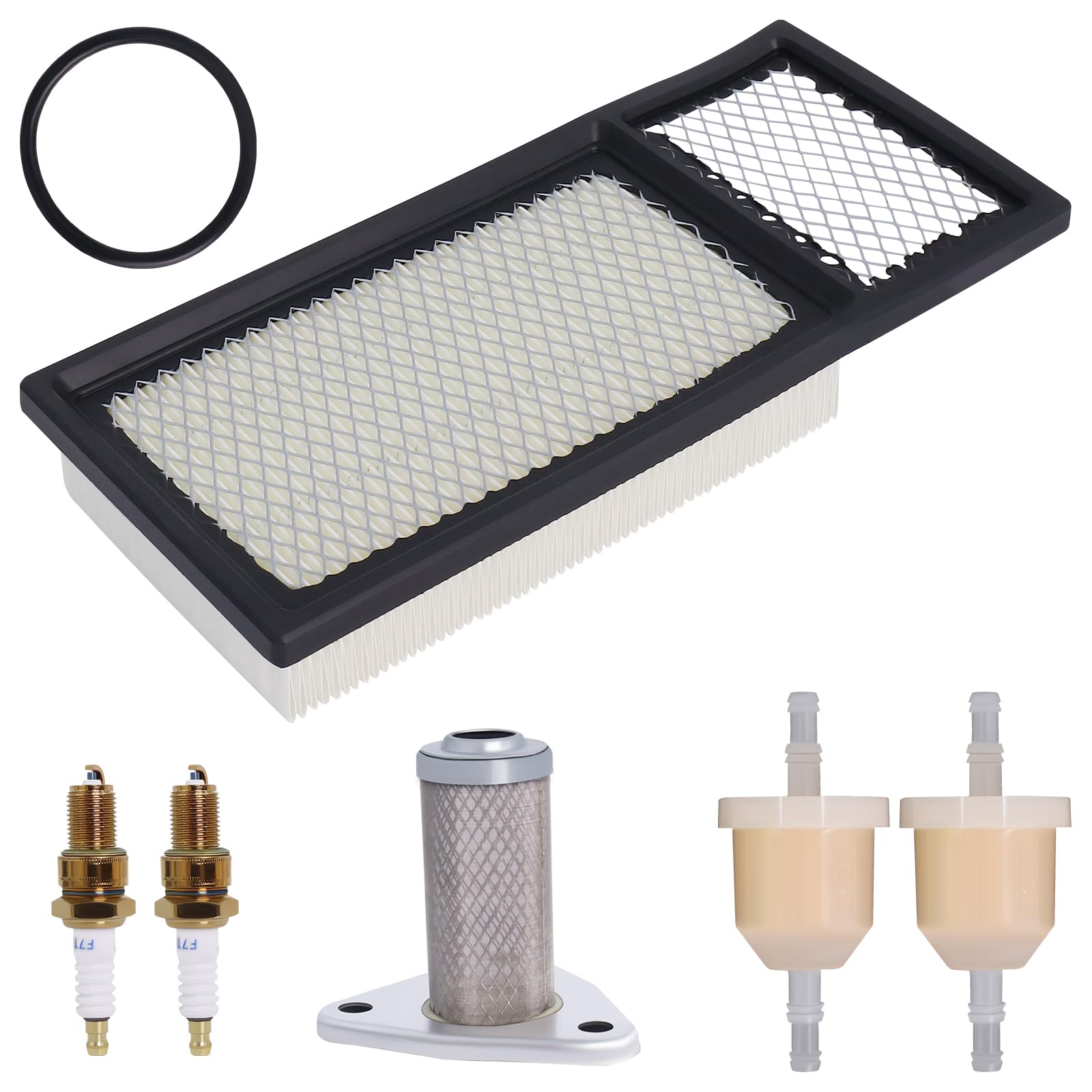 Podoy Golf Cart Tune Up Kit for EZGO TXT with 26591G01 Oil Filter AM116304 Fuel Filter Spark Plug Kit 72368G01 MEDALIST 4 Cycle 295cc/350cc 1994-2005