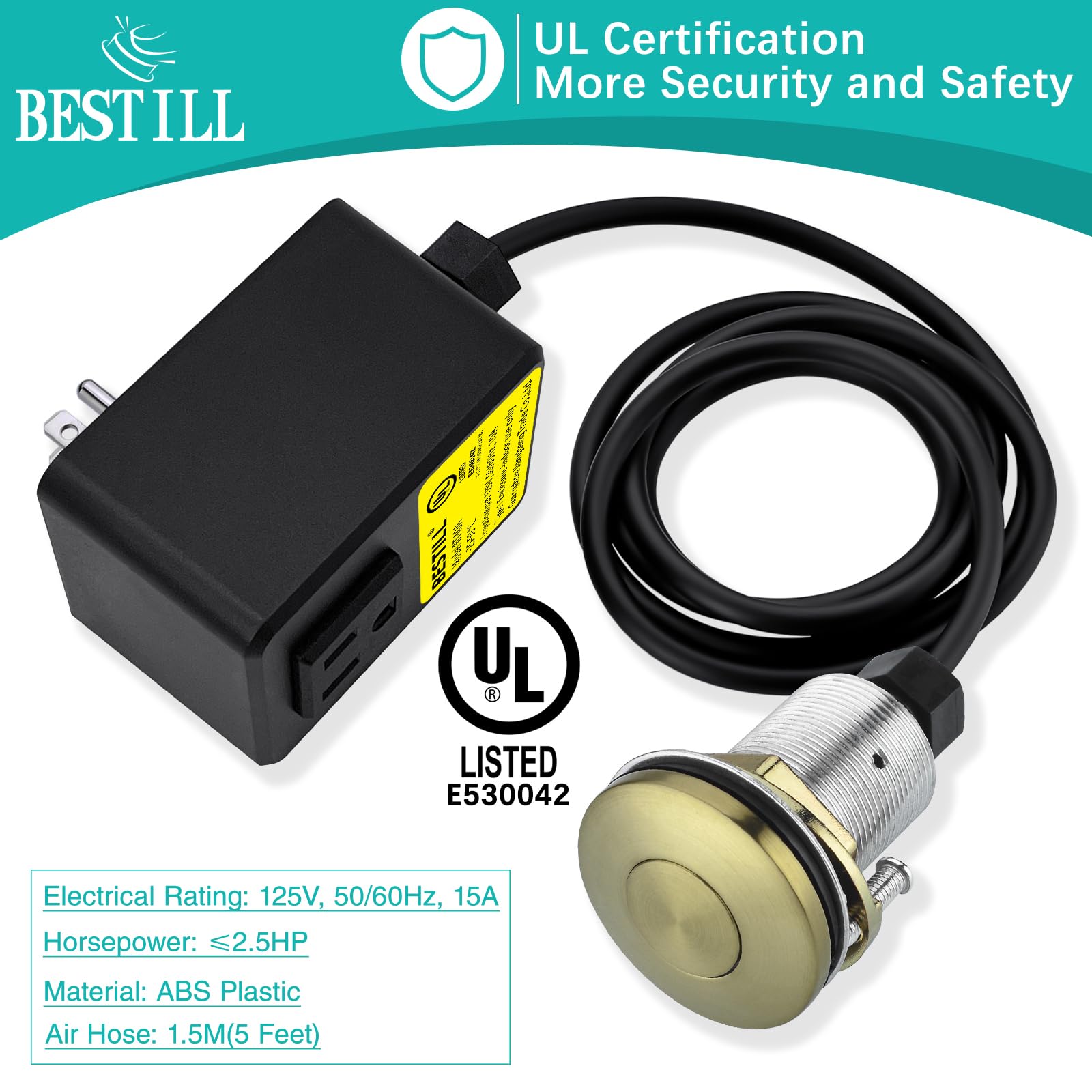 BESTILL Sink Top Garbage Disposal Air Switch Kit