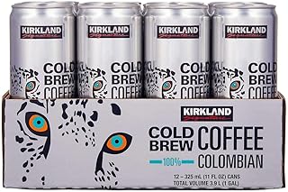KIRKLAND SIGNATURE Signature Cold Brew Colombian Coffee 12 Cans /11 Fl Ounce Net Wt 132 Fl Ounce