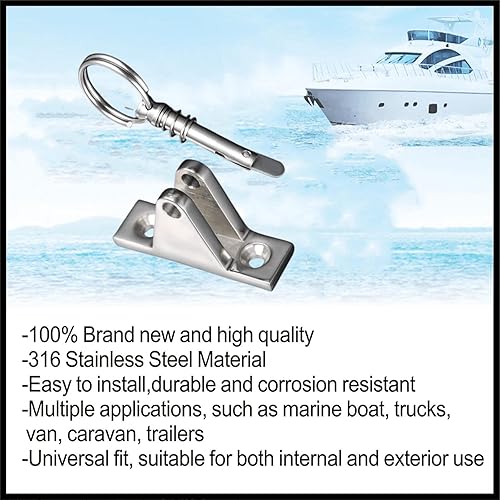 Vista 15 de Bisagra de cubierta ajustable de acero inoxidable 316 Bimini Montaje en cubierta lateral Hardware marino 2 uds