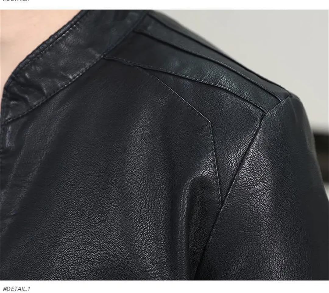 Mężczyźni wiosna okrągły dekolt motocykl rower streetwear społeczny biznes PU płaszcze skórzane kurtki