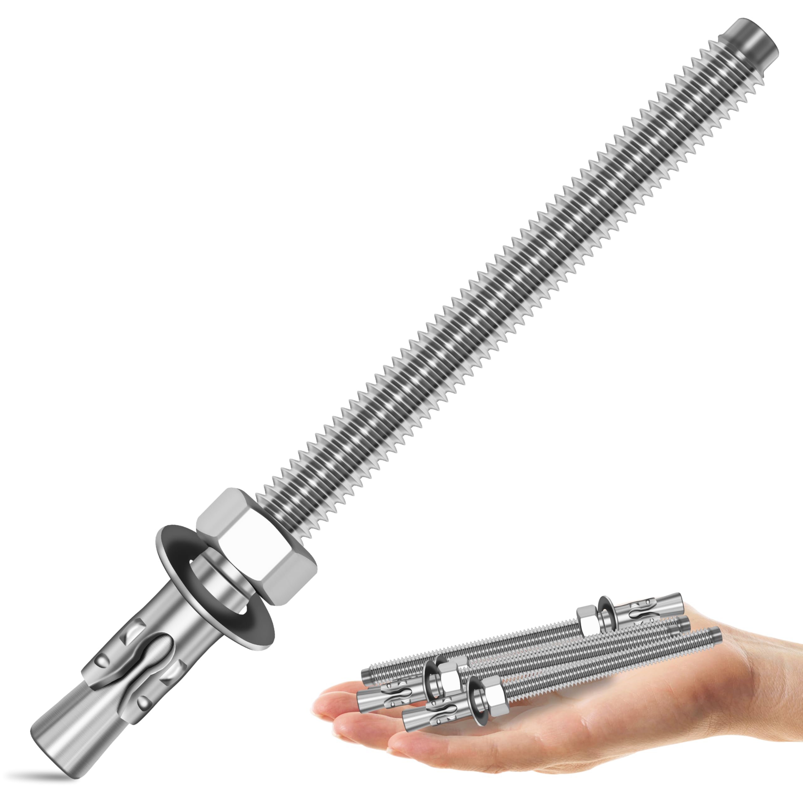 Stainless Steel Wedge Anchors - Secure Concrete & Brick -19 Stainless Steel Wedge Anchors - Secure Concrete & Brick -19
