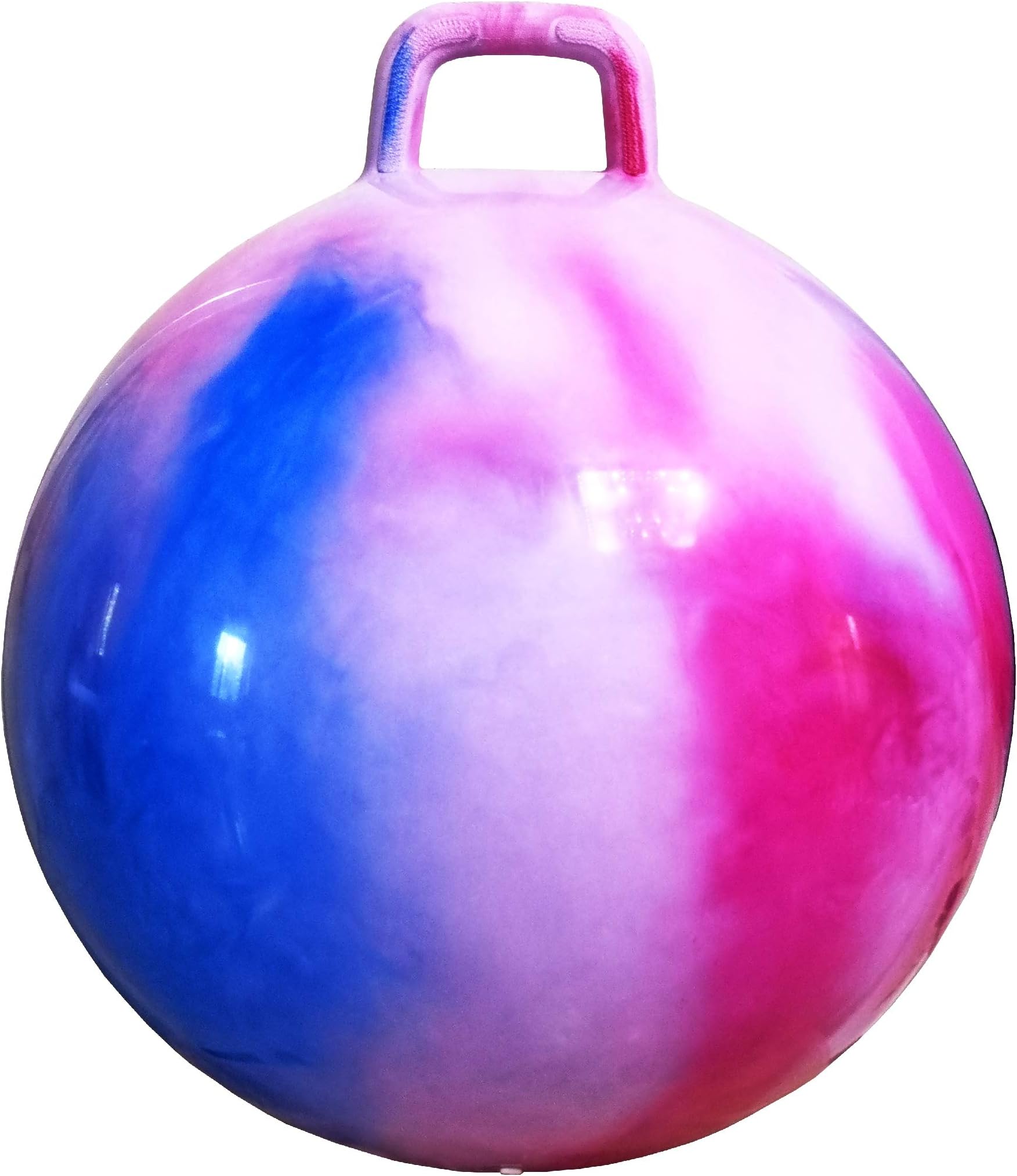 AppleRound Hippity Hoppity Hopball with Pump – Sit-On Bouncy Exercise Ball with Handle, 18 inch / 45 cm for Kids Ages 3-7, Cloud Colors (Red & Blue)