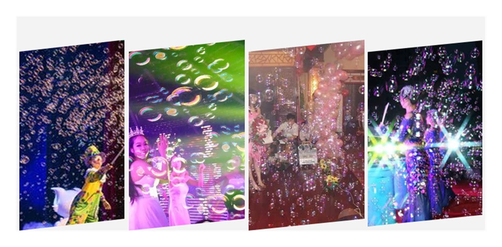 Bolle Elettrica con Design a Due Ruote e Luci a LED, Ideale per Concerti e Feste, Crea Bolle Colorate con Effetto Fumo, Perfetta per Eventi