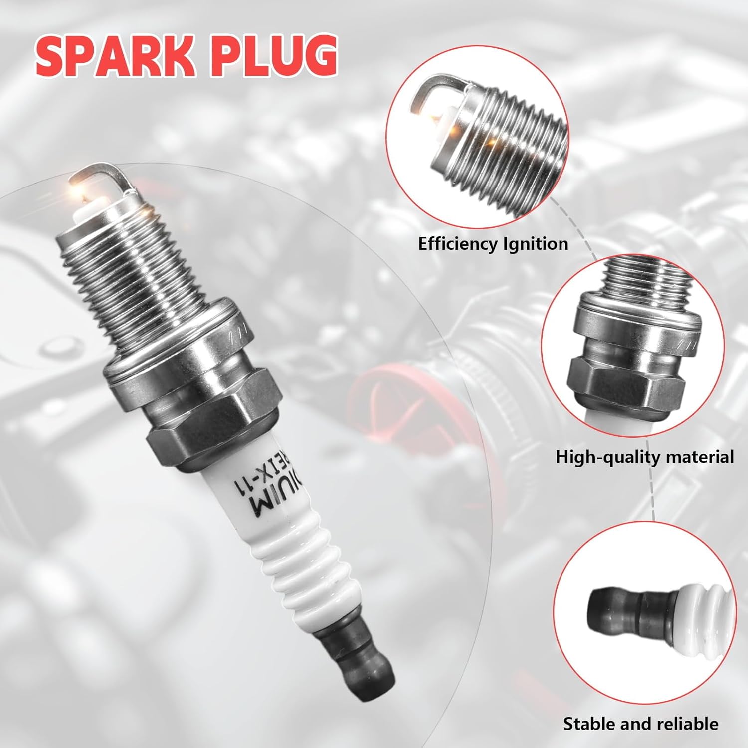 Set of 6 PCS Ignition Spark Plug Wires 671-6220 3878 RC-XX91 & 6 Iridium Spark Plugs Set Compatible with Hyundai Tiburon Santa Fe Sonata Kia Magentis Optima 2.5L 2.7L V6