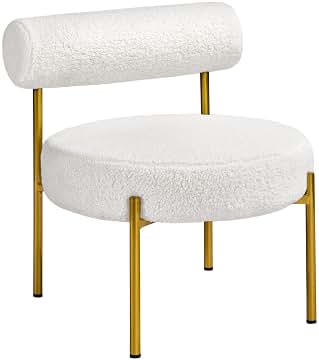 Yaheetech 1 silla tapizada de Boucle-Geweb, silla de comedor con respaldo, elegante silla de salón