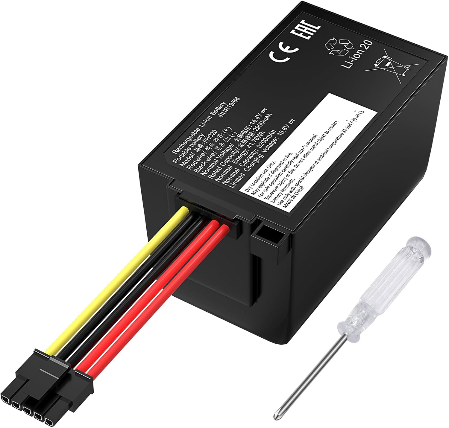 Replacement Battery Compatible with eufy Omni C20 & Auto-Empty C10 Robot Vacuum Cleaner Lithium-Ion Battery 14.4V 3,200 mAh