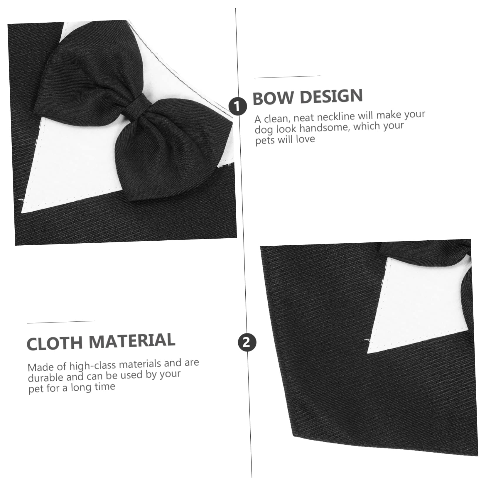 BESPORTBLE 5pièces Collier Bandana pour Chien avec Nœud Costume Élégant pour Fête Anniversaire Mariage Et Événements Spéciaux Noir