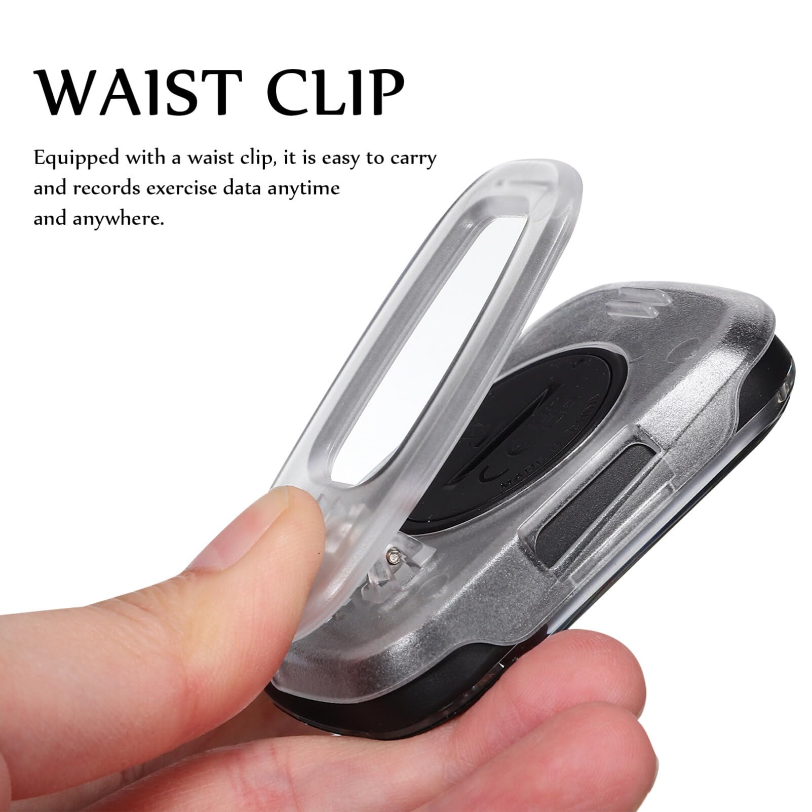Podomètre à Clip Portable Noir en Plastique pour Marche