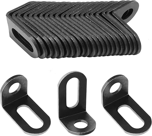 24 soportes ranurados en L resistentes, soporte de esquina ajustable en forma de L de 0.709 x 0.709 x 1.181 in, soportes de metal en ángulo recto