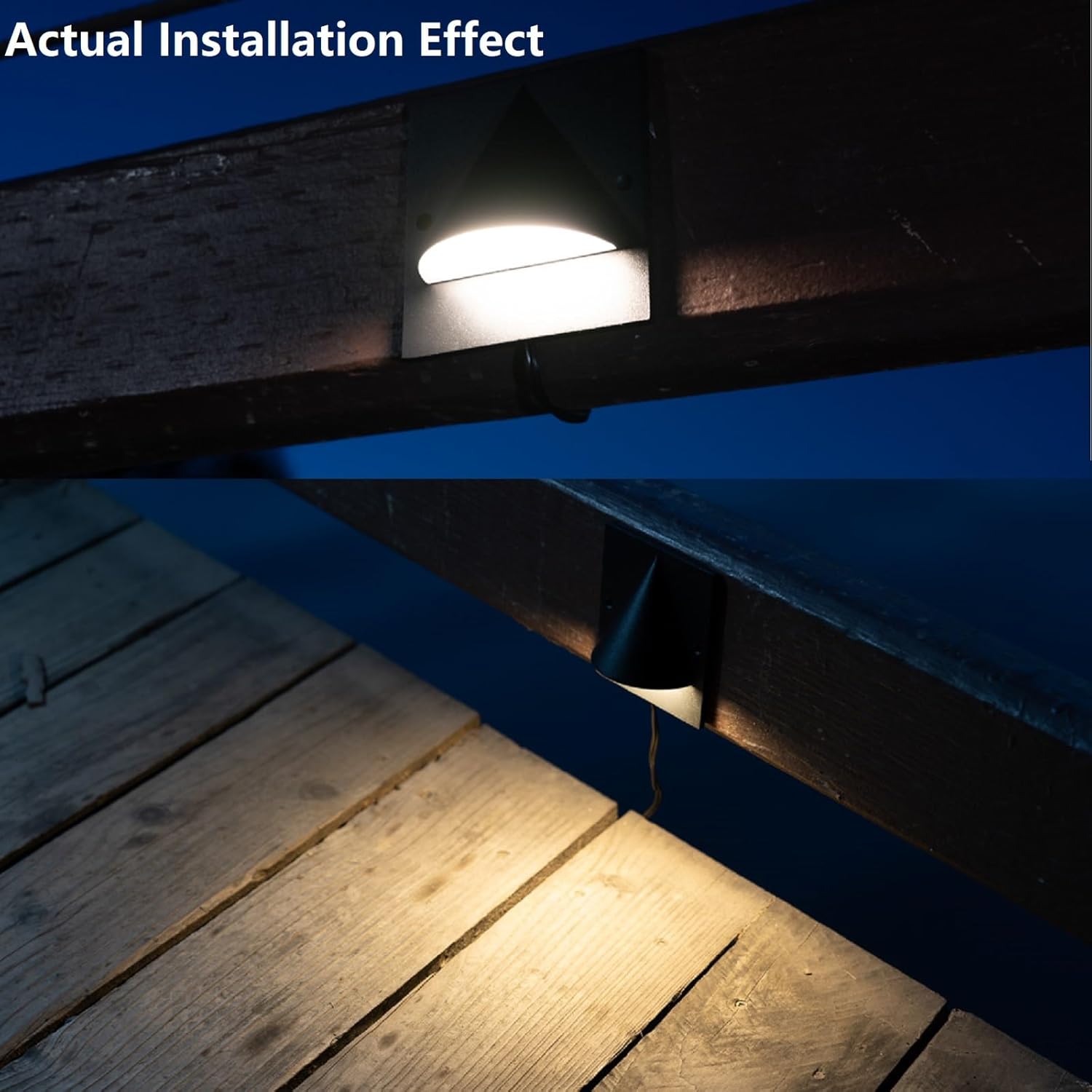 LEONLITE 3CCT Low Voltage LED Deck Light, 12-24V AC/DC Landscape Step Railing Fence Light, IP65 Waterproof, ETL Listed, IP65 Waterproof, Step Lights for Garden, Yard, Aluminium, Black, Pack of 4
