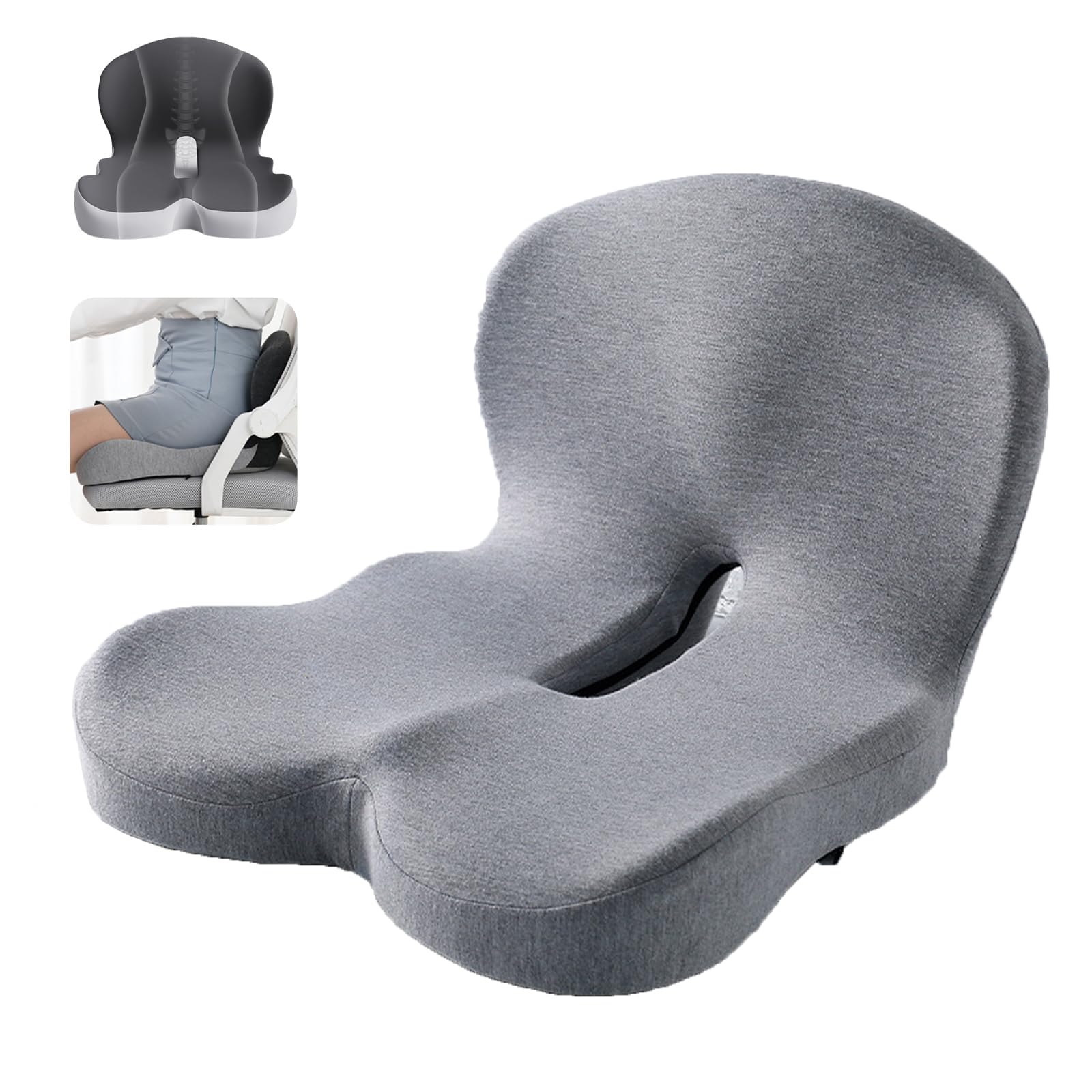 Cojin Antiescaras Cojin Silla Oficina Cojin Lumbar Silla Oficina Cojines Sillas Cocina Cojines Sofa Cojin Ergonomico CojíN OrtopéDico con Respaldo Grey
