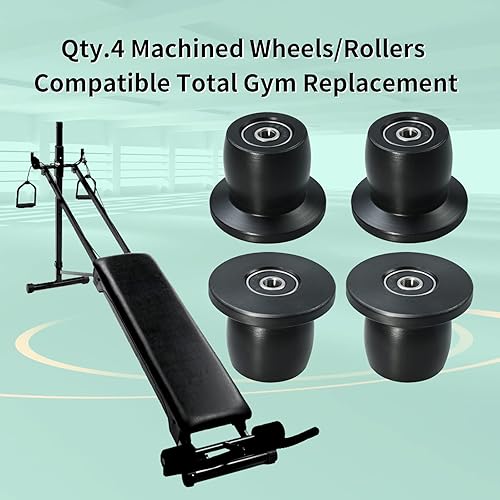 Miniatura 2 de Qty.4 Ruedasrodillos mecanizados compatibles con reemplazo total de gimnasio, se adapta a modelos XL, XLS, y se ajusta con rodamientos a través de
