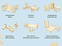 Vista 8 de BOHS Wooden Dolls House Furniture 1/12 Scale - 3D Puzzles for Miniature Dollhouse Furniture Accessories - Large,28 PCS