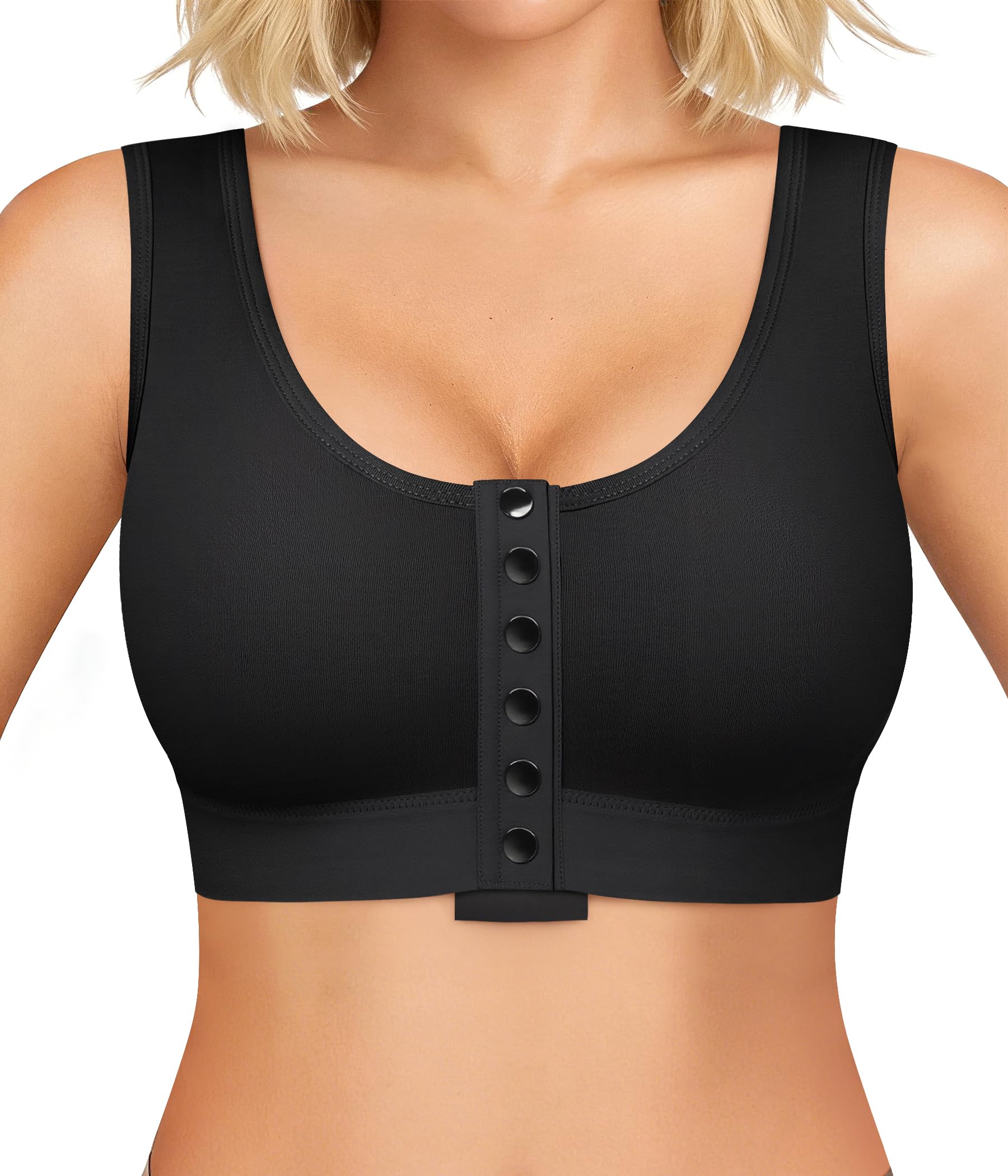 BRABIC Surgical Bra Front Closure - Comfort Compression Mastectomy Bras for Women Post Surgery with Full Coverage