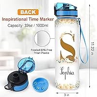 Vista 33 de Hyturtle Botella de agua motivacional personalizada para amantes de los erizos de 32 onzas, 1 litro, fácil de distraer con erizos, botella de agua