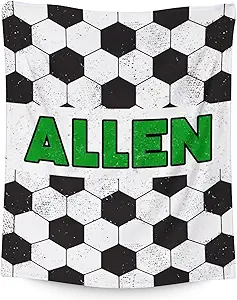 Mercuryelf Custom Soccer Blanket Gifts, 60"x80" Personalized Football Throw Blanket for Boys Mens, Cozy Lightweight Fleece Plush for Sofa Bed Room Decor