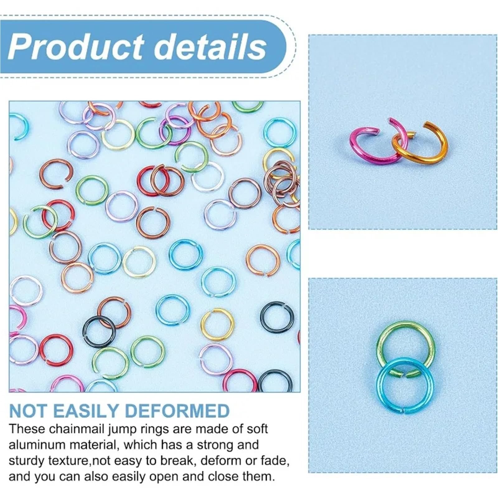 Biegeringe aus Aluminium, 6 mm, Kettennetzringe, offene Binderinge, 24 Farben, Schmuckzubehör für Choker (140 Stück)