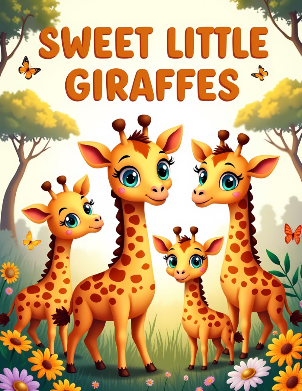 Sweet Little Giraffes: Cute Giraffe Coloring Book for Kids Ages 4–8 | Fun Safari Adventures and Easy Coloring Pages