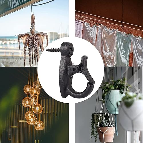 Miniatura 6 de Ganchos de luces para exteriores, ganchos de tornillo para colgar luces de Navidad, ganchos de suspensión de luz para luces de patio, alambre de luz