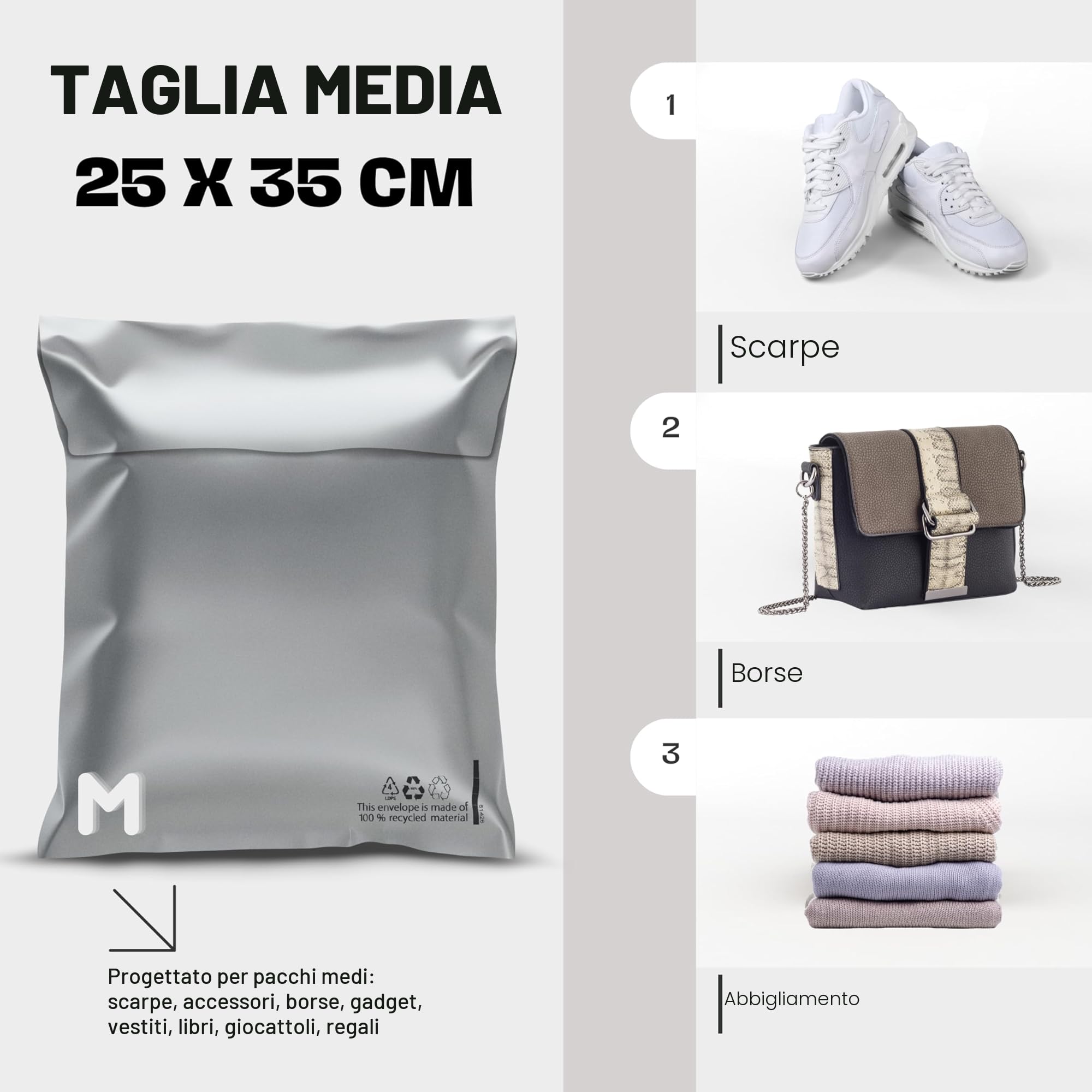 Buste per Spedizioni Vinted Set da 30 pezzi M L XL Sacchetti Spedizione Buste Plastica Imballaggio