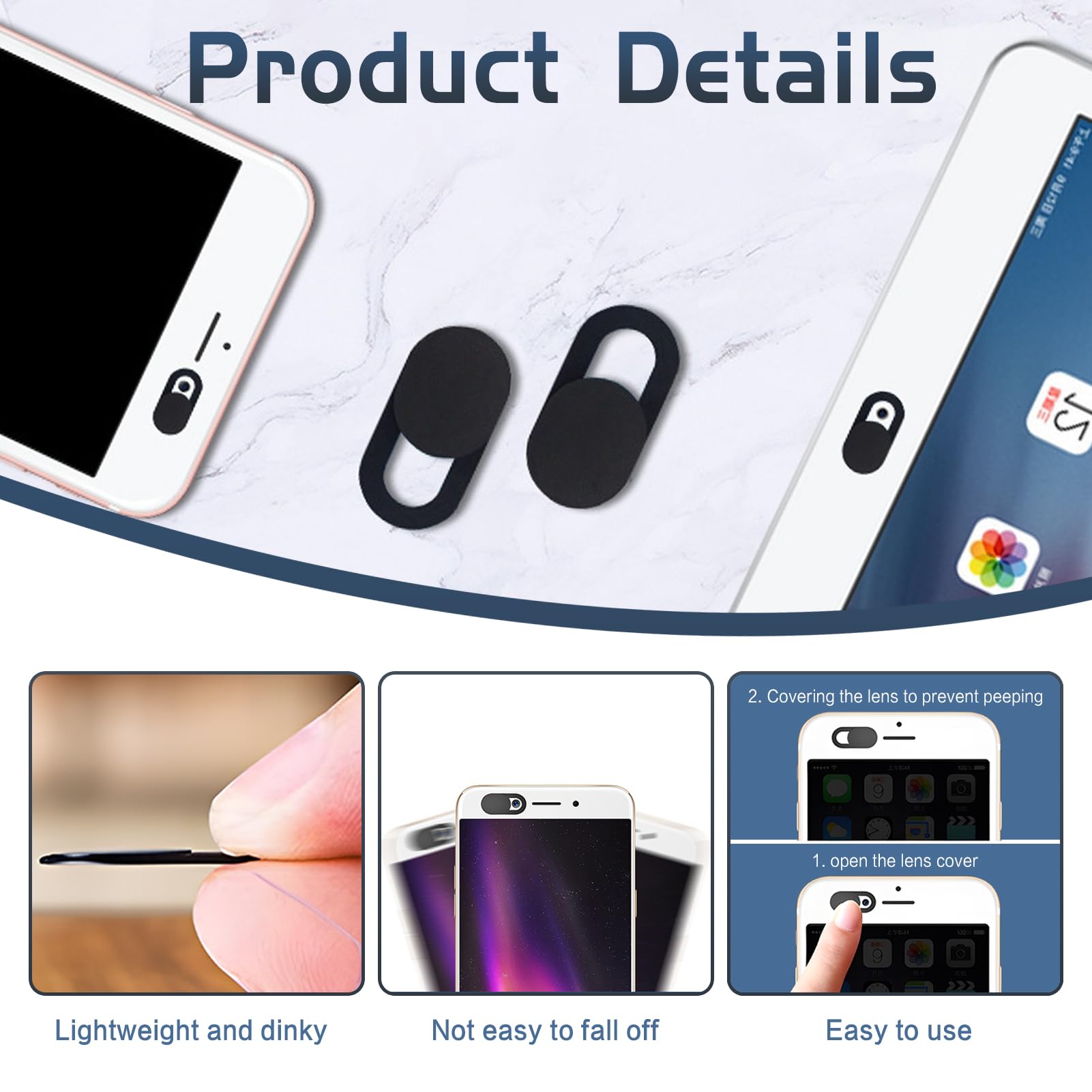 24 Pièces Cache Webcam, Cache Telephone, Cache Camera Ordinateur,Webcam Cover,Camera Caché,Cache Caméra Pc Portable pour Ordinateur Portable, Pc, Smartphones, Tablettes.