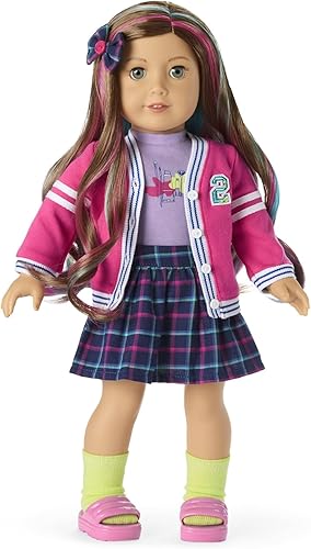 Miniatura 3 de American Girl Truly Me - Conjunto de muñeca de 18 pulgadas para el día escolar con cárdigan, camiseta y par de tenis, para mayores de 6 años