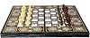 Traditional Wooden Backgammon Set, 20 Inch Mother of Pearl Design, Handmade Board Game with Dice Set, Classic Family Entertainment (Chess & Backgammon Set with Dices and Chess Pieces)