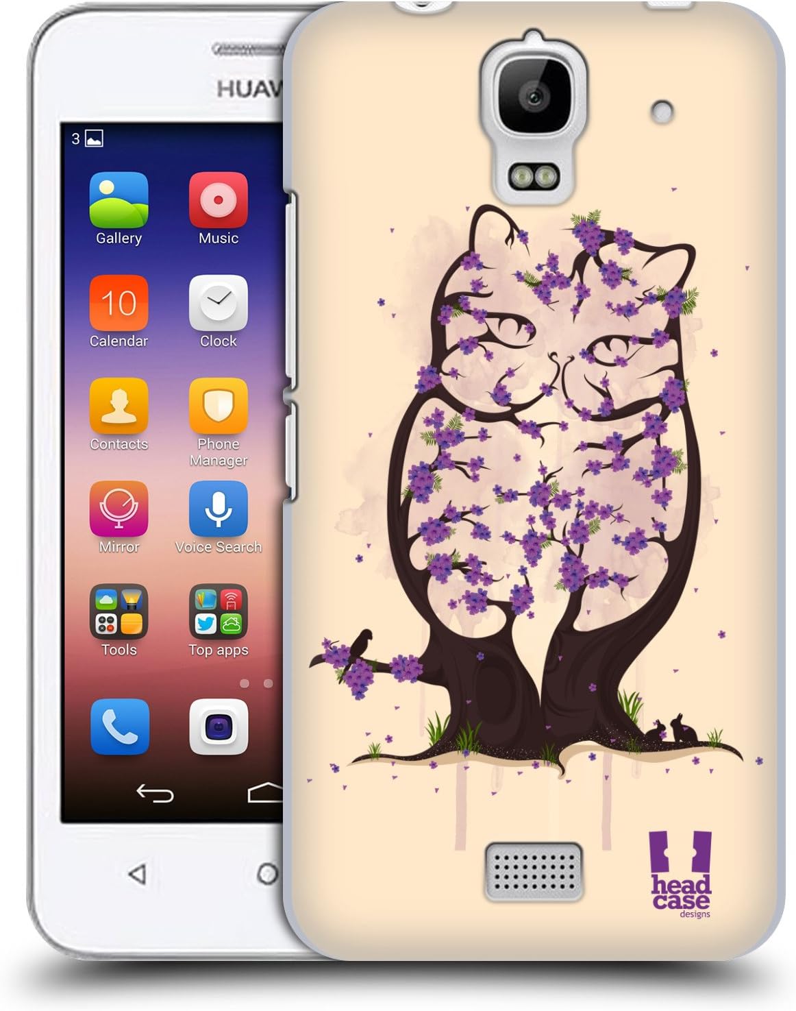 Head Case DesignsJacaranda Cat Wildlife In Bloom Hard Back Case for Huawei Y360 / Y3